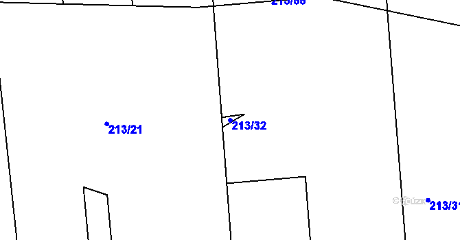 Parcela st. 213/32 v KÚ Horoušany, Katastrální mapa