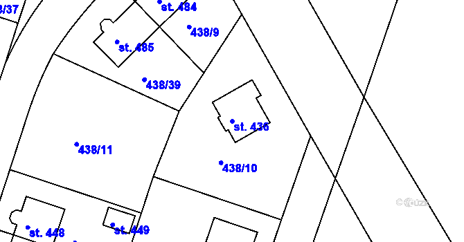 Parcela st. 436 v KÚ Horoušany, Katastrální mapa