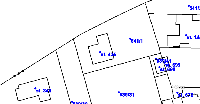 Parcela st. 435 v KÚ Horoušany, Katastrální mapa
