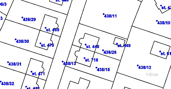 Parcela st. 448 v KÚ Horoušany, Katastrální mapa