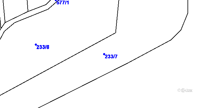 Parcela st. 233/7 v KÚ Horoušany, Katastrální mapa