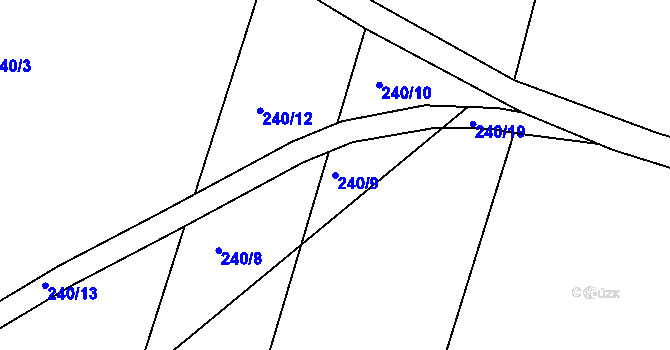 Parcela st. 240/9 v KÚ Horoušany, Katastrální mapa