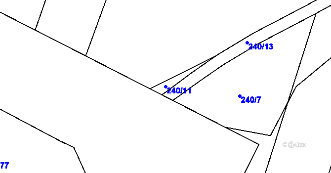 Parcela st. 240/11 v KÚ Horoušany, Katastrální mapa