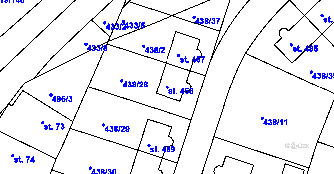Parcela st. 468 v KÚ Horoušany, Katastrální mapa