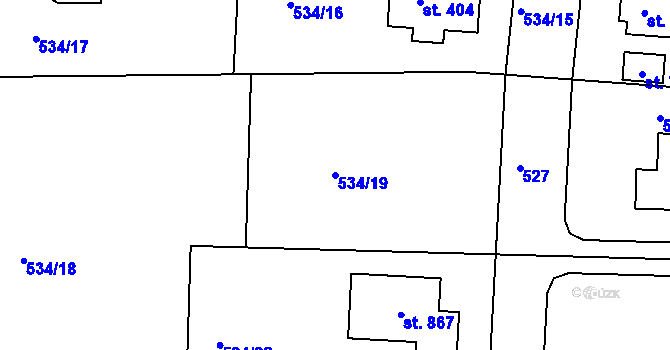 Parcela st. 534/19 v KÚ Horoušany, Katastrální mapa