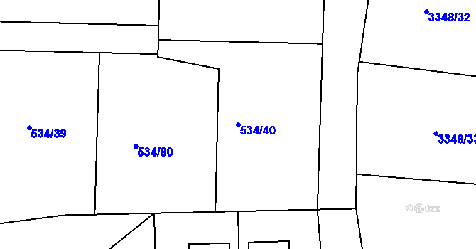Parcela st. 534/40 v KÚ Horoušany, Katastrální mapa