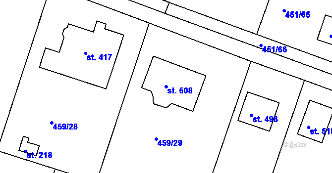 Parcela st. 508 v KÚ Horoušany, Katastrální mapa