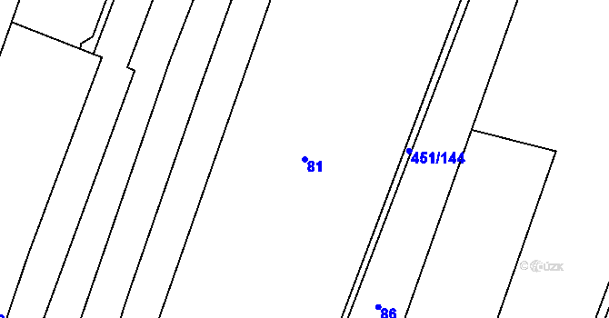 Parcela st. 81 v KÚ Horoušany, Katastrální mapa