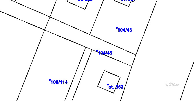Parcela st. 104/49 v KÚ Horoušany, Katastrální mapa