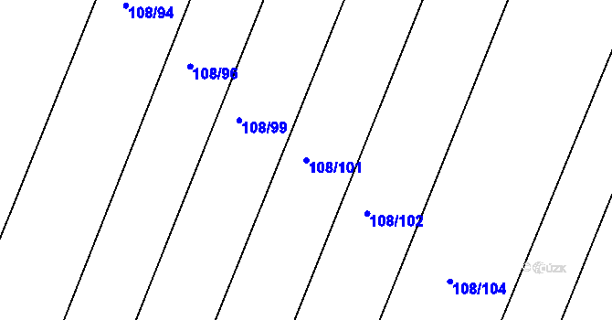 Parcela st. 108/101 v KÚ Horoušany, Katastrální mapa