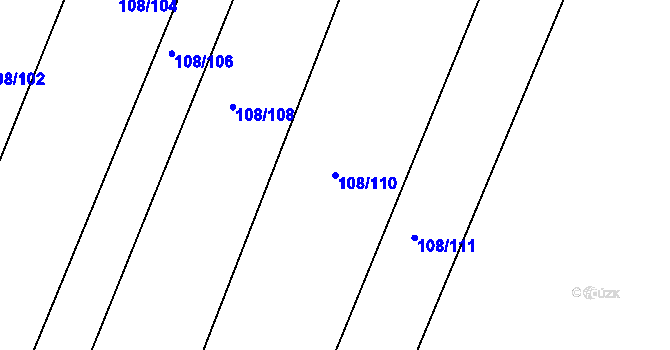 Parcela st. 108/110 v KÚ Horoušany, Katastrální mapa