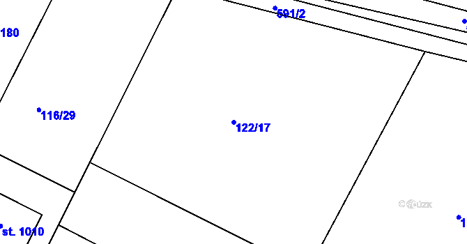Parcela st. 122/17 v KÚ Horoušany, Katastrální mapa