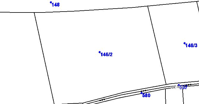 Parcela st. 146/2 v KÚ Horoušany, Katastrální mapa