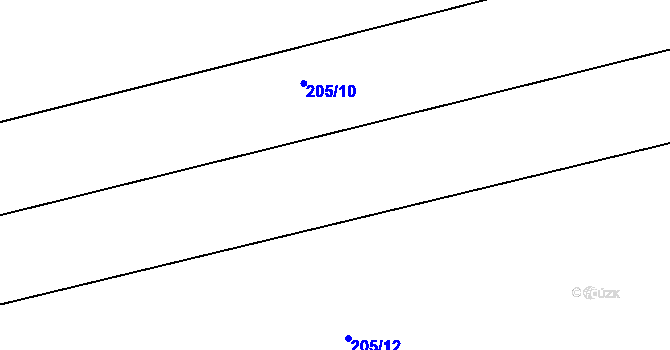 Parcela st. 205/11 v KÚ Horoušany, Katastrální mapa
