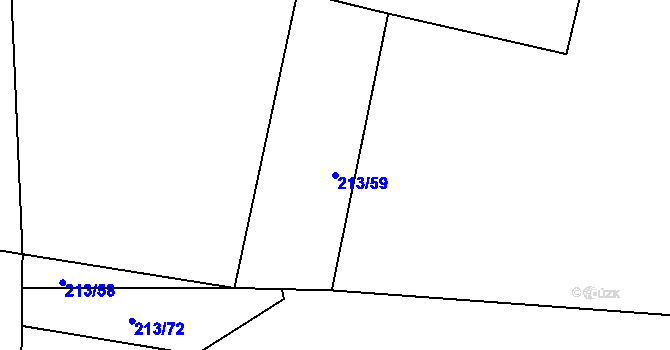 Parcela st. 213/59 v KÚ Horoušany, Katastrální mapa