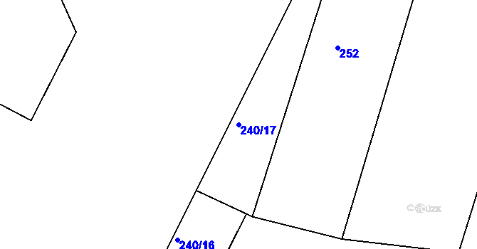 Parcela st. 240/17 v KÚ Horoušany, Katastrální mapa