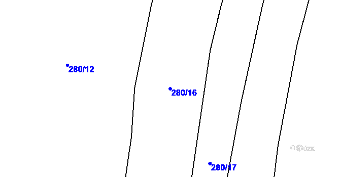 Parcela st. 280/16 v KÚ Horoušany, Katastrální mapa