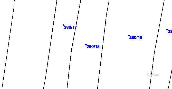 Parcela st. 280/18 v KÚ Horoušany, Katastrální mapa