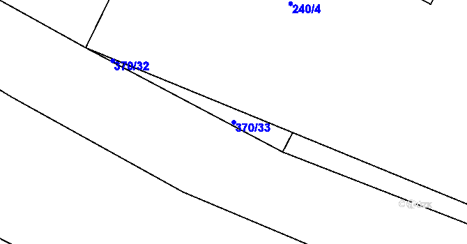 Parcela st. 370/33 v KÚ Horoušany, Katastrální mapa