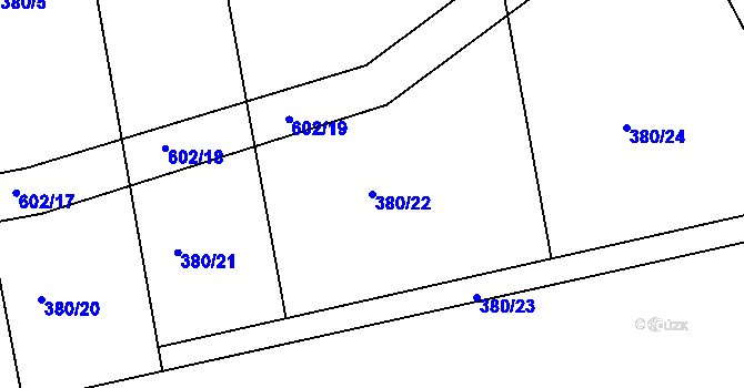Parcela st. 380/22 v KÚ Horoušany, Katastrální mapa