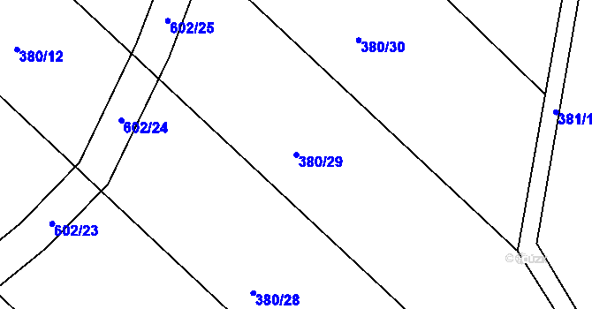 Parcela st. 380/29 v KÚ Horoušany, Katastrální mapa