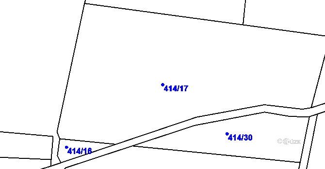 Parcela st. 414/17 v KÚ Horoušany, Katastrální mapa