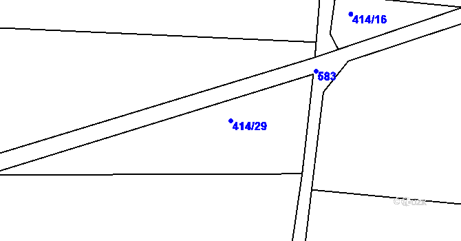 Parcela st. 414/29 v KÚ Horoušany, Katastrální mapa