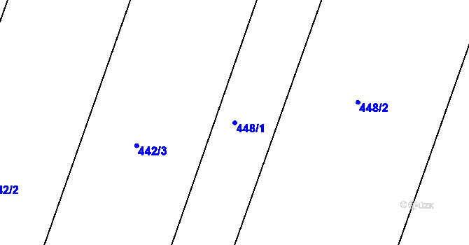 Parcela st. 448/1 v KÚ Horoušany, Katastrální mapa