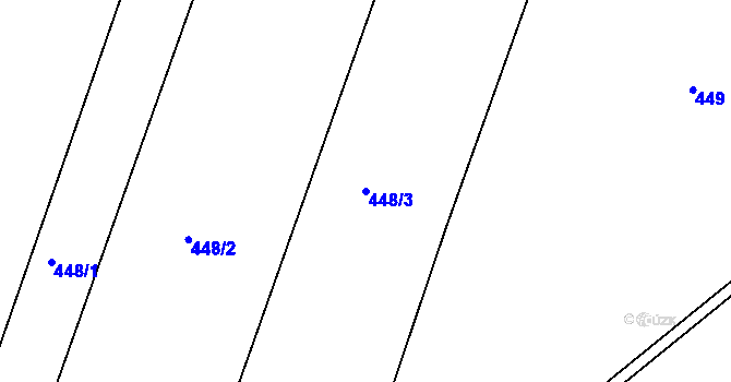Parcela st. 448/3 v KÚ Horoušany, Katastrální mapa