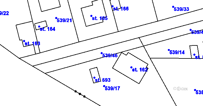 Parcela st. 539/46 v KÚ Horoušany, Katastrální mapa