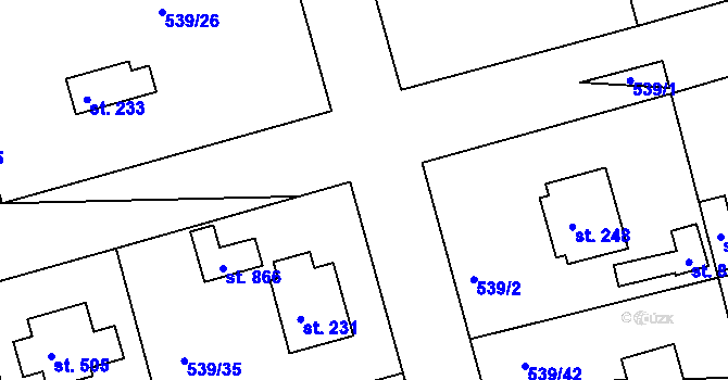 Parcela st. 539/48 v KÚ Horoušany, Katastrální mapa