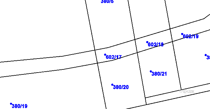 Parcela st. 602/17 v KÚ Horoušany, Katastrální mapa