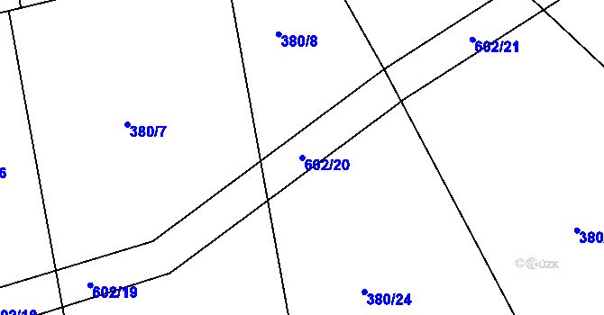 Parcela st. 602/20 v KÚ Horoušany, Katastrální mapa
