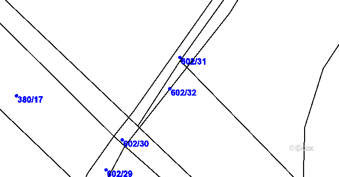 Parcela st. 602/32 v KÚ Horoušany, Katastrální mapa