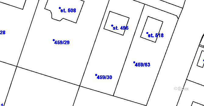 Parcela st. 639 v KÚ Horoušany, Katastrální mapa