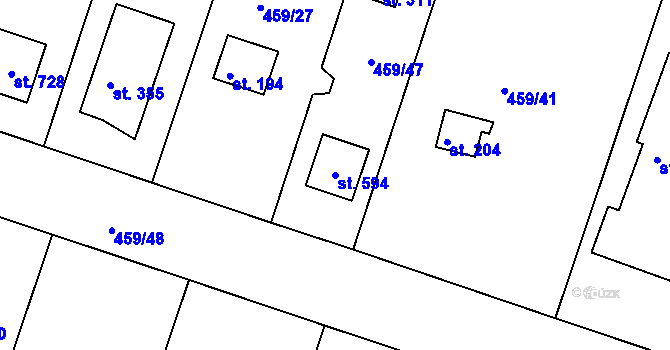 Parcela st. 594 v KÚ Horoušany, Katastrální mapa