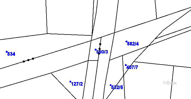 Parcela st. 560/3 v KÚ Horoušany, Katastrální mapa