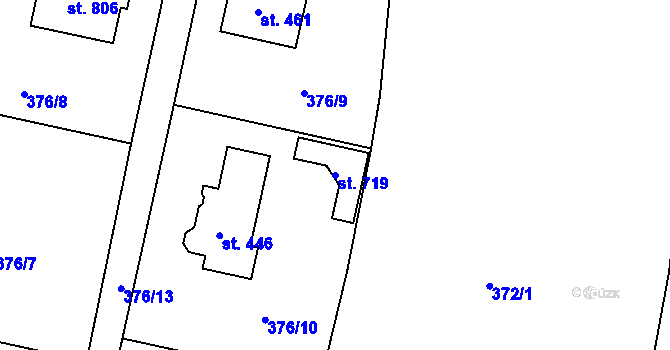 Parcela st. 719 v KÚ Horoušany, Katastrální mapa