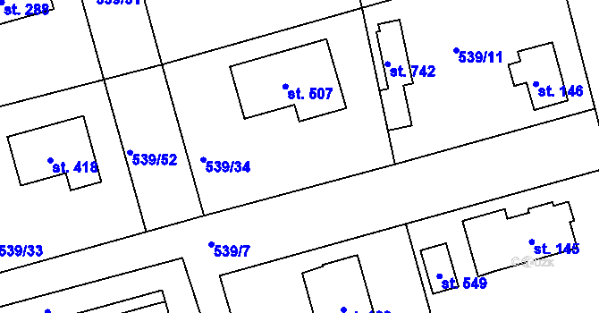 Parcela st. 666 v KÚ Horoušany, Katastrální mapa