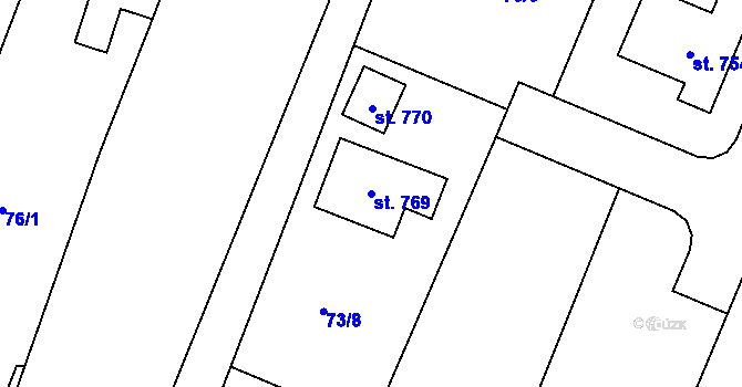 Parcela st. 769 v KÚ Horoušany, Katastrální mapa