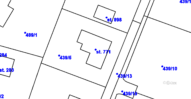 Parcela st. 771 v KÚ Horoušany, Katastrální mapa