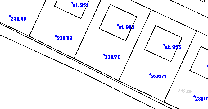 Parcela st. 238/70 v KÚ Horoušany, Katastrální mapa