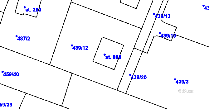 Parcela st. 808 v KÚ Horoušany, Katastrální mapa