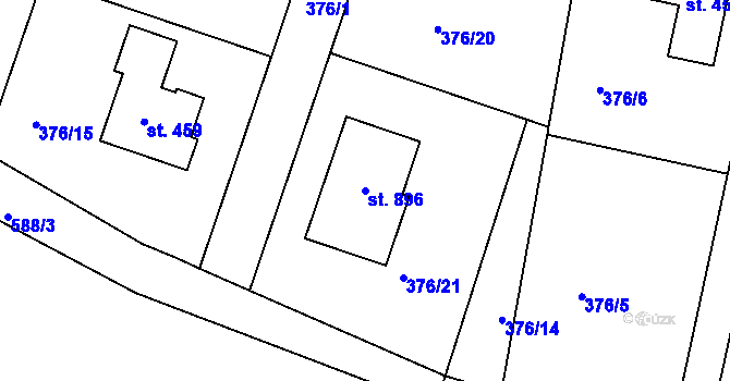 Parcela st. 896 v KÚ Horoušany, Katastrální mapa