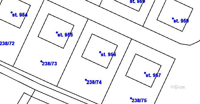 Parcela st. 956 v KÚ Horoušany, Katastrální mapa