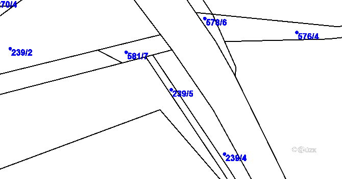 Parcela st. 239/5 v KÚ Horoušany, Katastrální mapa