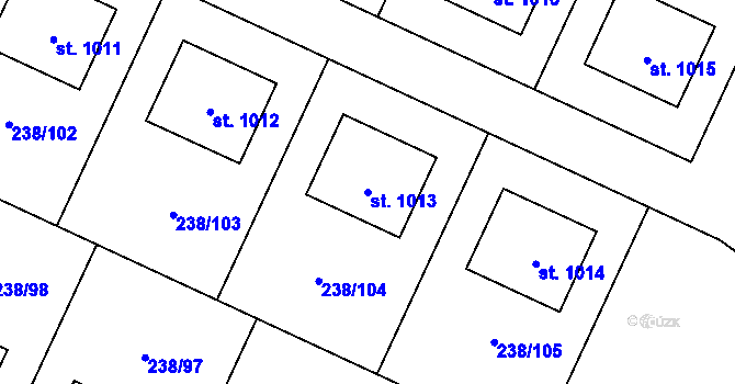 Parcela st. 1013 v KÚ Horoušany, Katastrální mapa