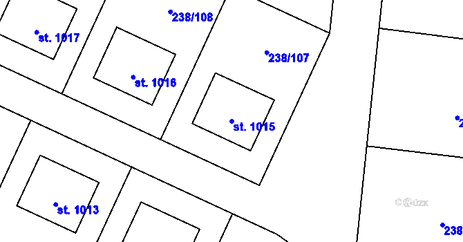Parcela st. 1015 v KÚ Horoušany, Katastrální mapa
