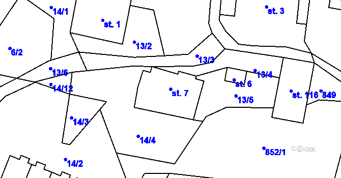 Parcela st. 7 v KÚ Horská Kamenice, Katastrální mapa