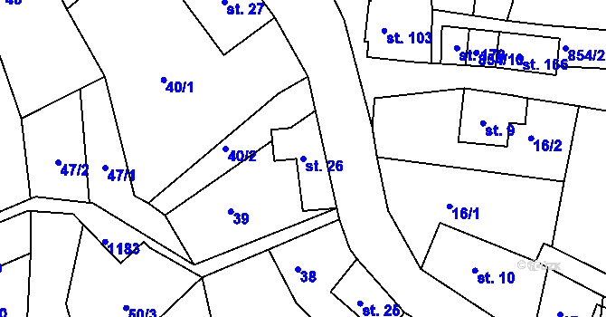 Parcela st. 26 v KÚ Horská Kamenice, Katastrální mapa